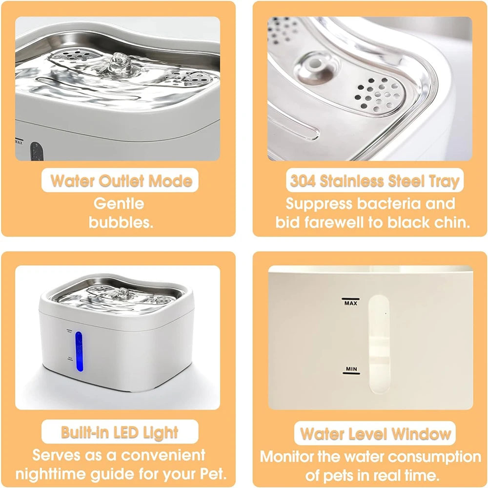 Pawvaluxe Diamond Crystal Fountain – App-Controlled Smart Pet Water Fountain with Filter