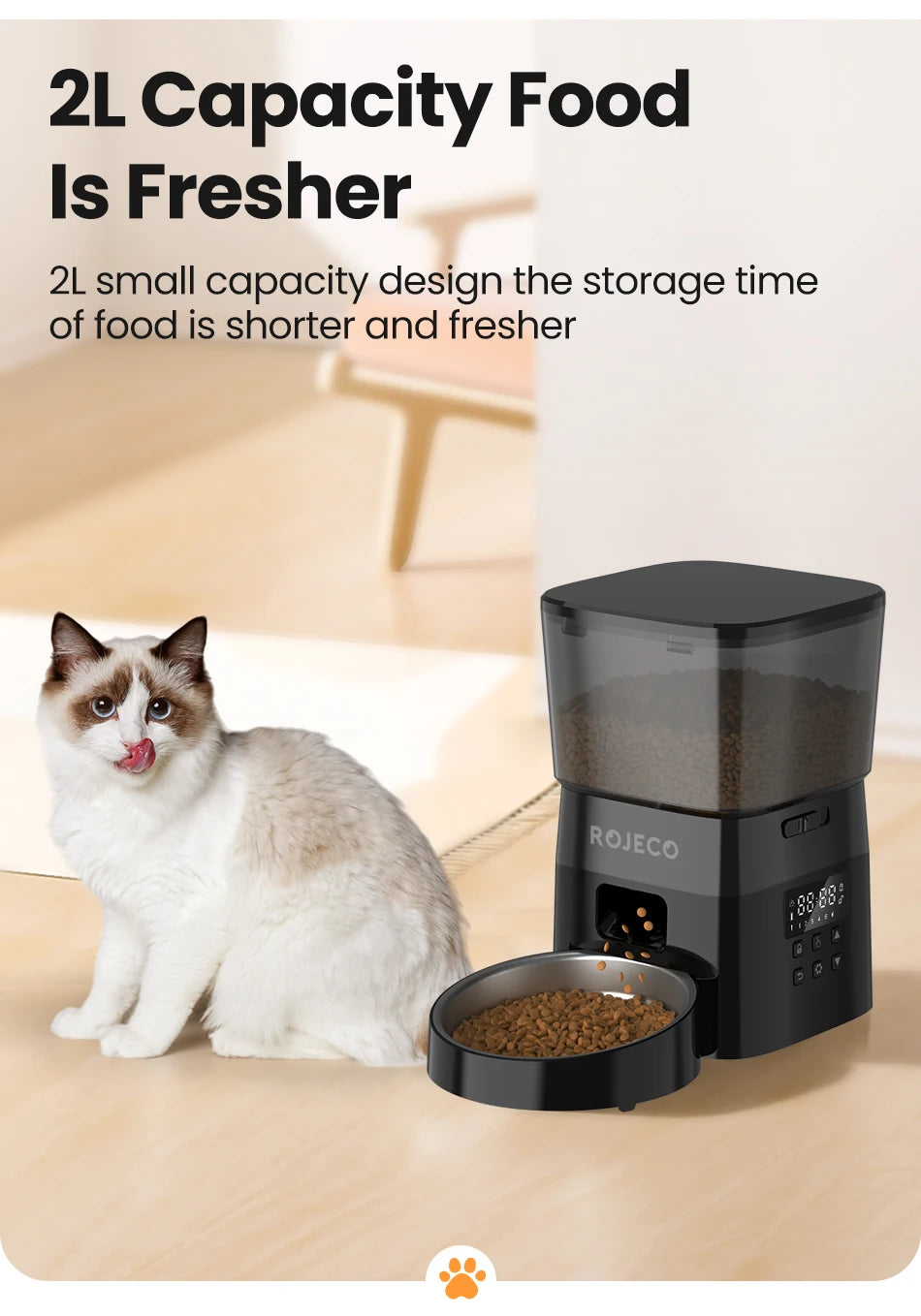 ROJECO Smart Automatic Pet Feeder