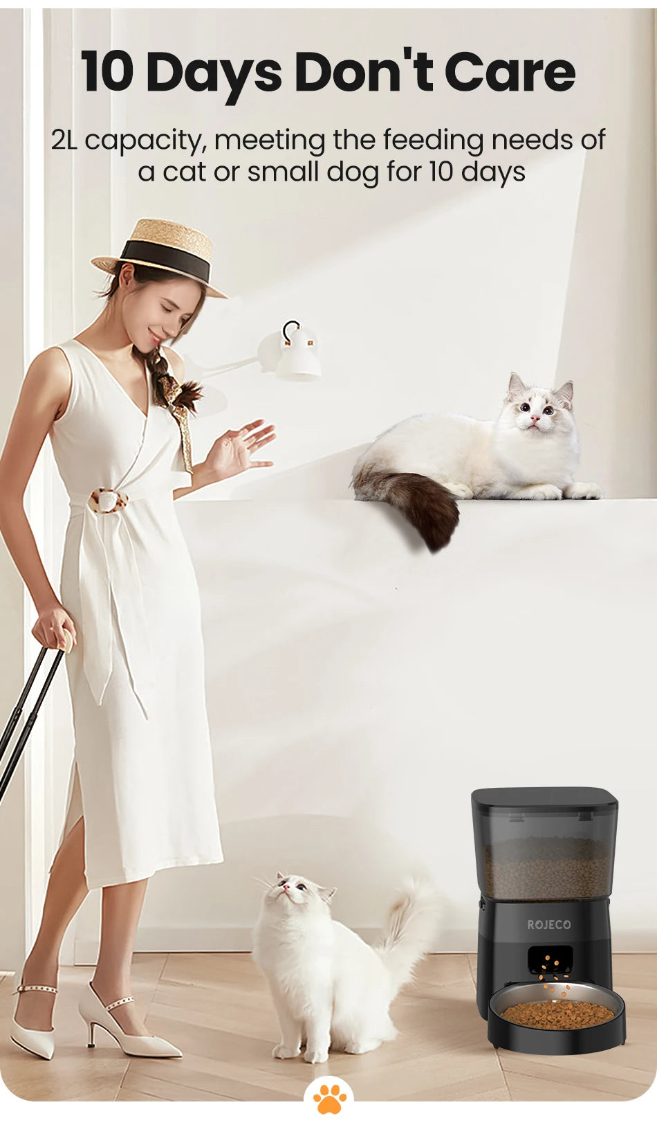 ROJECO Smart Automatic Pet Feeder