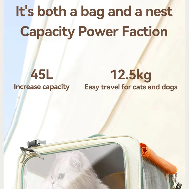 HOOPET Cats Travel Bag by Pawvaluxe | Portable Out Pet Trolley Suitcase