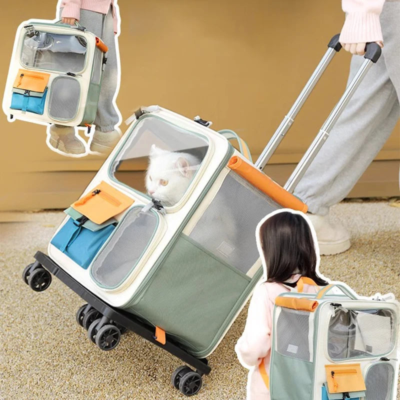 HOOPET Cats Travel Bag by Pawvaluxe | Portable Out Pet Trolley Suitcase