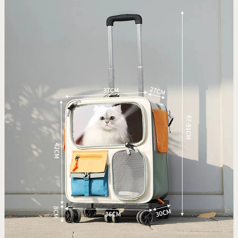 HOOPET Cats Travel Bag by Pawvaluxe | Portable Out Pet Trolley Suitcase