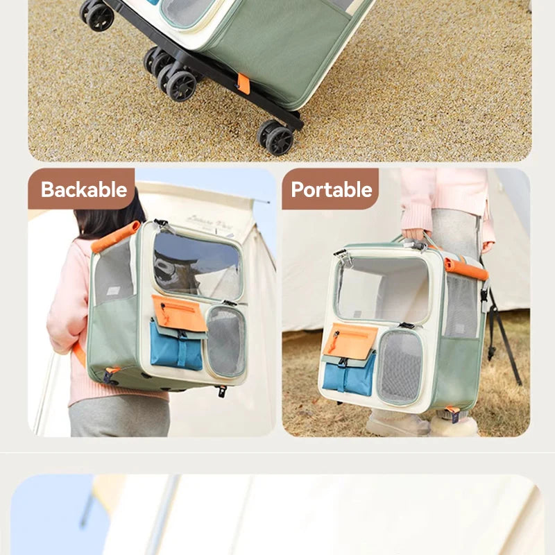 HOOPET Cats Travel Bag by Pawvaluxe | Portable Out Pet Trolley Suitcase