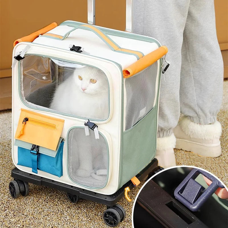 HOOPET Cats Travel Bag by Pawvaluxe | Portable Out Pet Trolley Suitcase